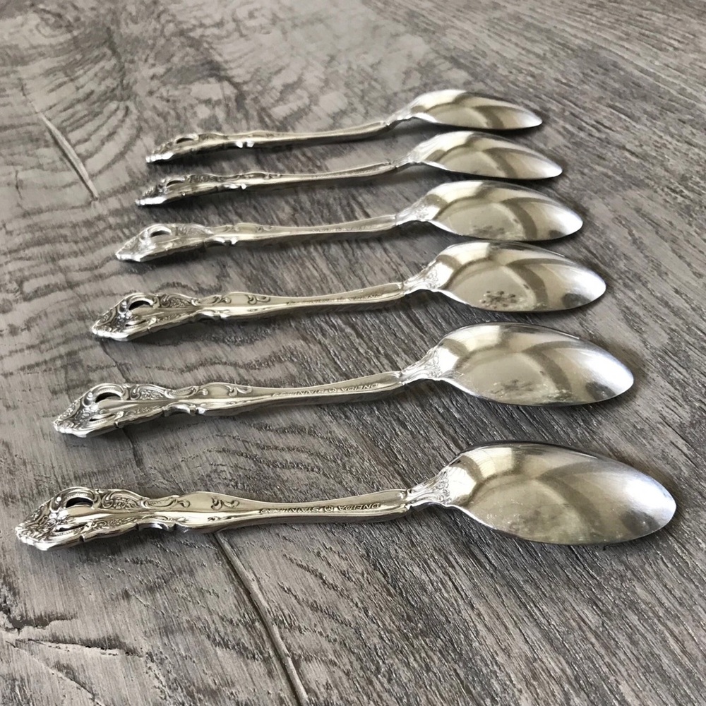 Oneida Michelangelo Cube Set of 6 Stainless Steel Teaspoons - Picture 8 of 8